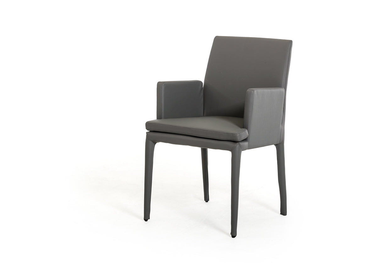 Gray Faux Leather Dining Chair