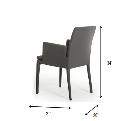 Gray Faux Leather Dining Chair