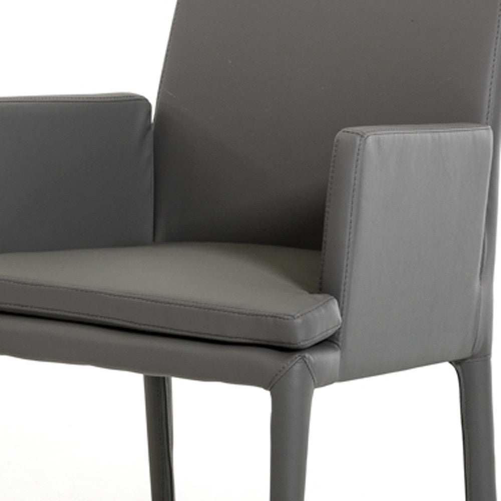 Gray Faux Leather Dining Chair