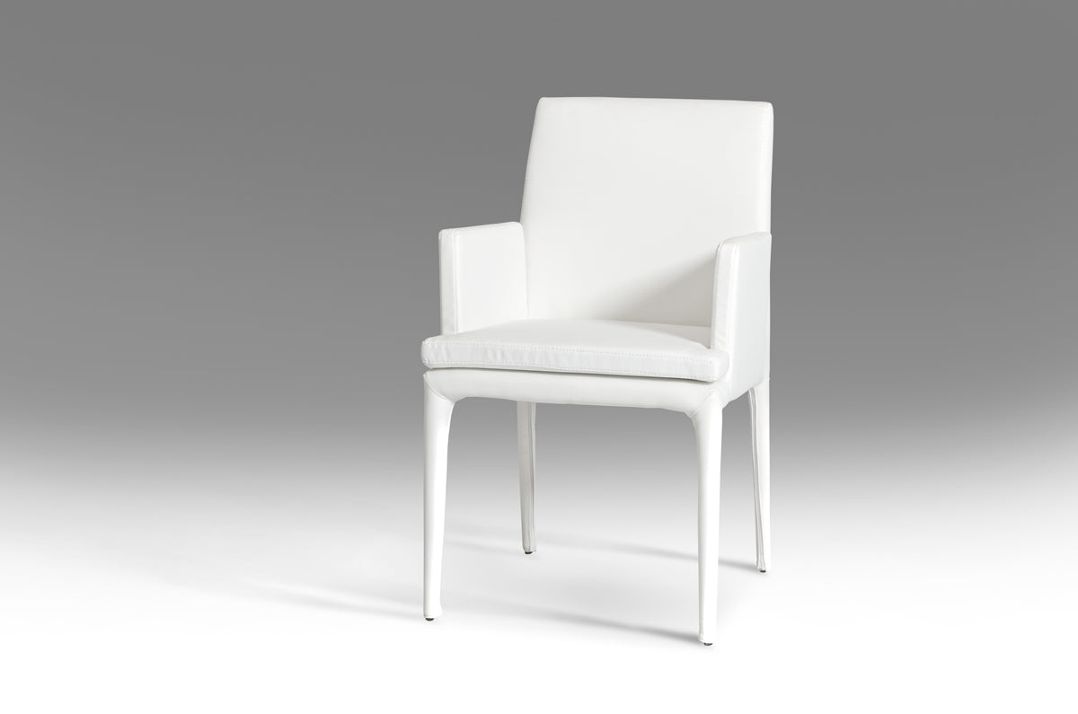 White Faux Leather Dining Chair