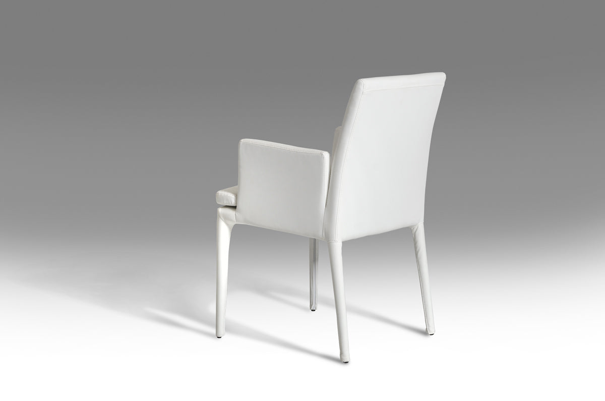 White Faux Leather Dining Chair