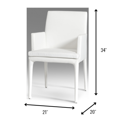 White Faux Leather Dining Chair