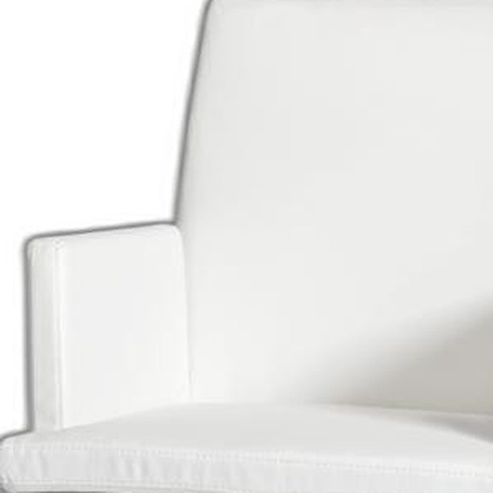 White Faux Leather Dining Chair