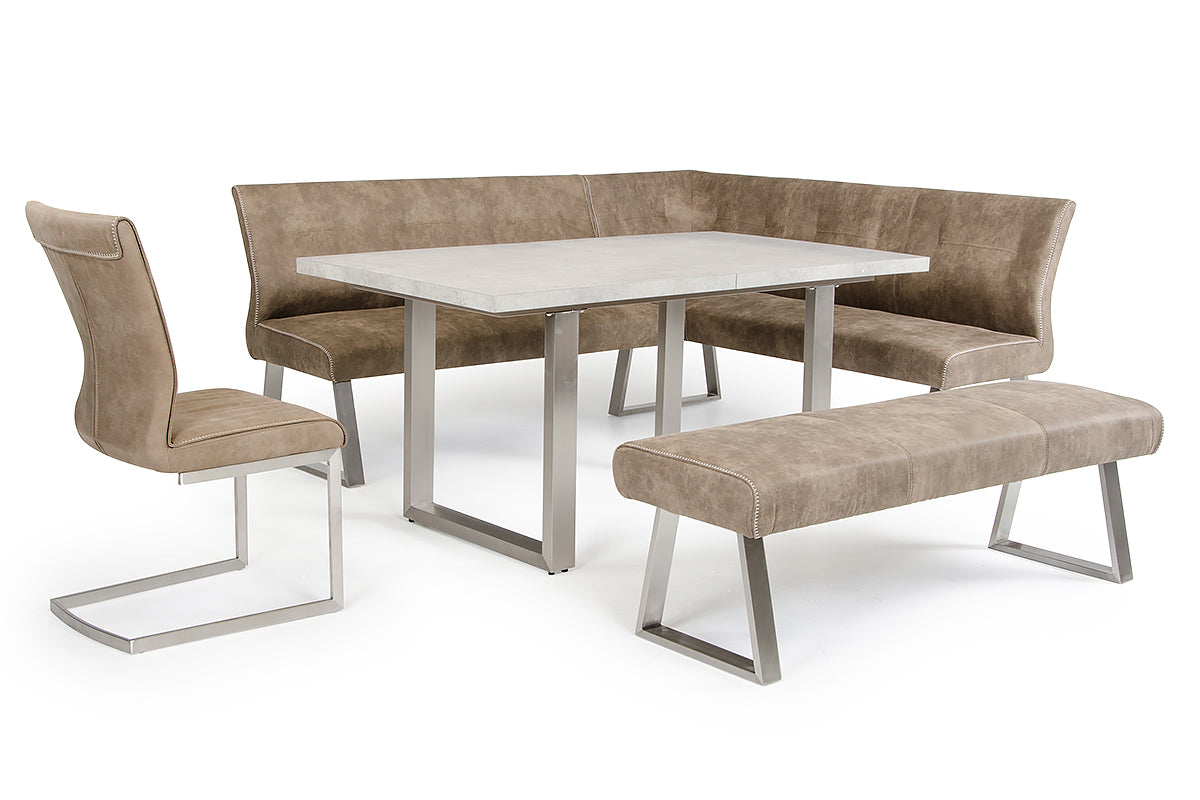 Brown & Silver Fabric Dining Chair - Set of 2