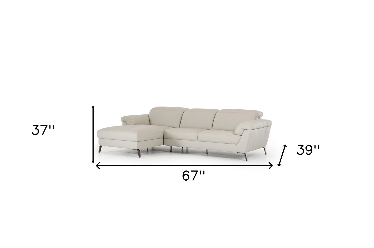 Light Grey Eco Leather Sectional