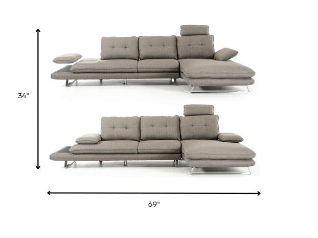 Grey Fabric Sectional