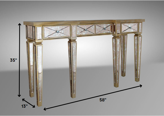 Mirrored Glass & MDF Console Table