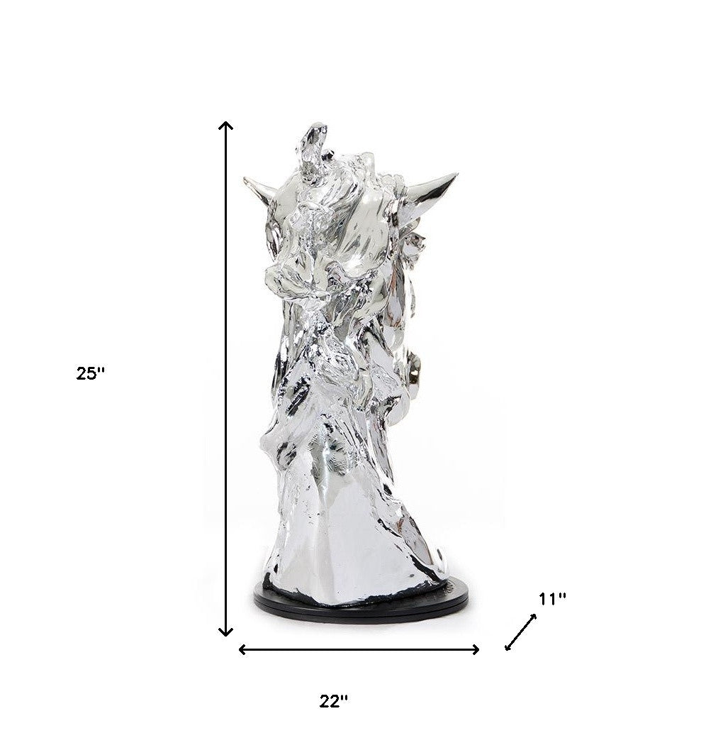 Silver Glass Figurine Tabletop Sculpture