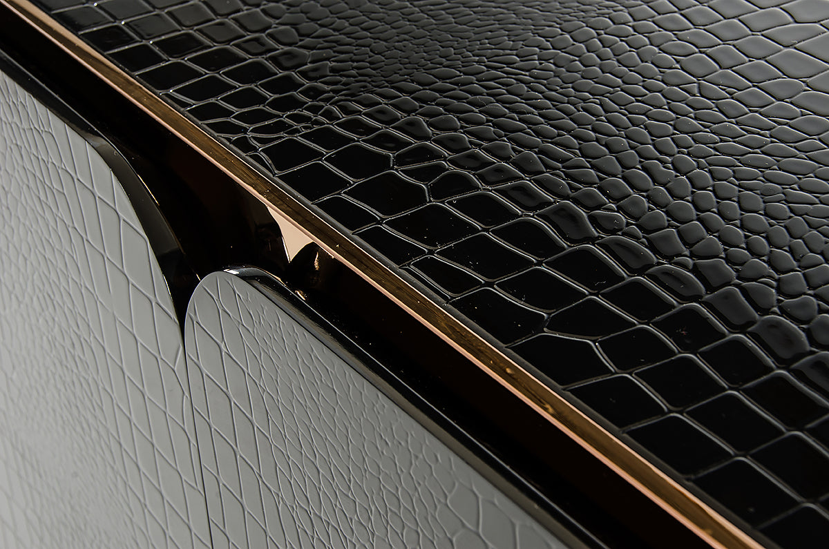 Black Crocodile & Rosegold Sideboard