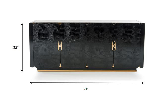 Black Crocodile & Rosegold Sideboard
