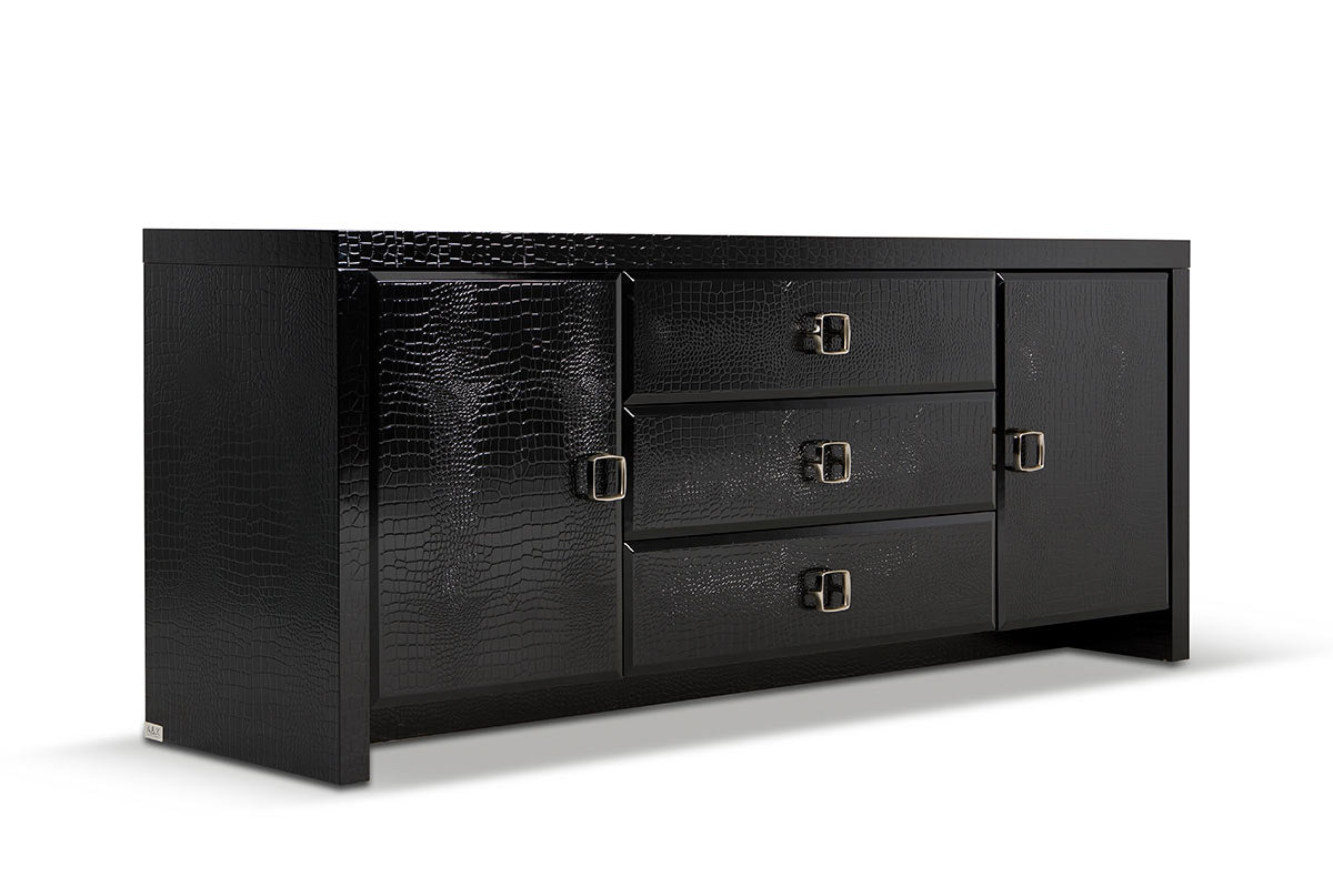 Gray and Ivory Solid Wood 5-Drawer Gentlemans Chest