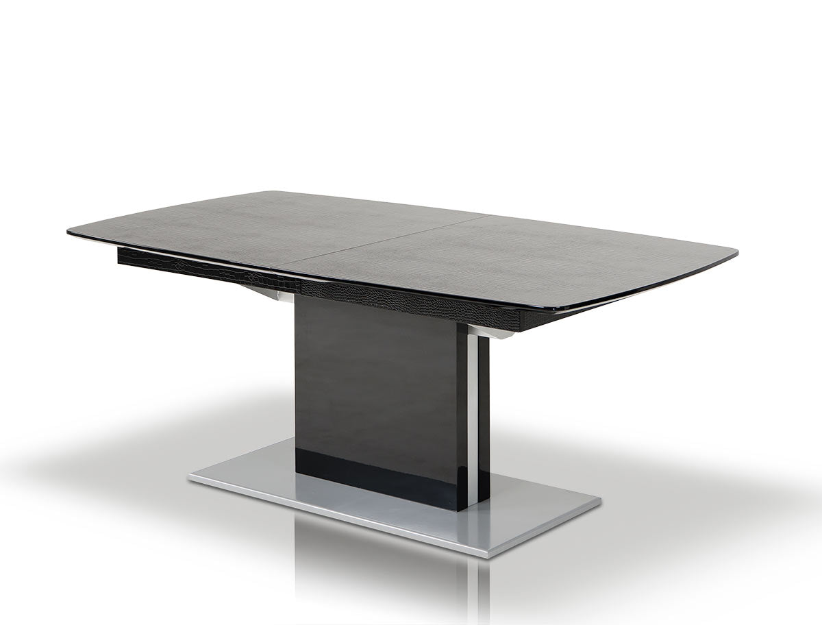 Black Crocodile Mdf Hardwood And Metal Dining Table