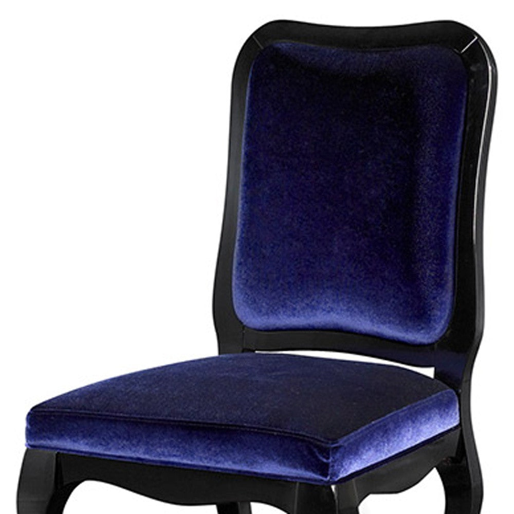Blue & Black Velvet Dining Chair - Set of 2