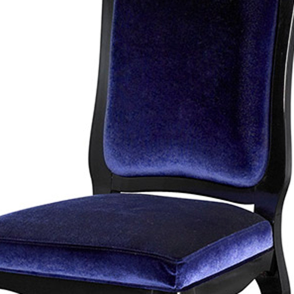 Blue & Black Velvet Dining Chair - Set of 2