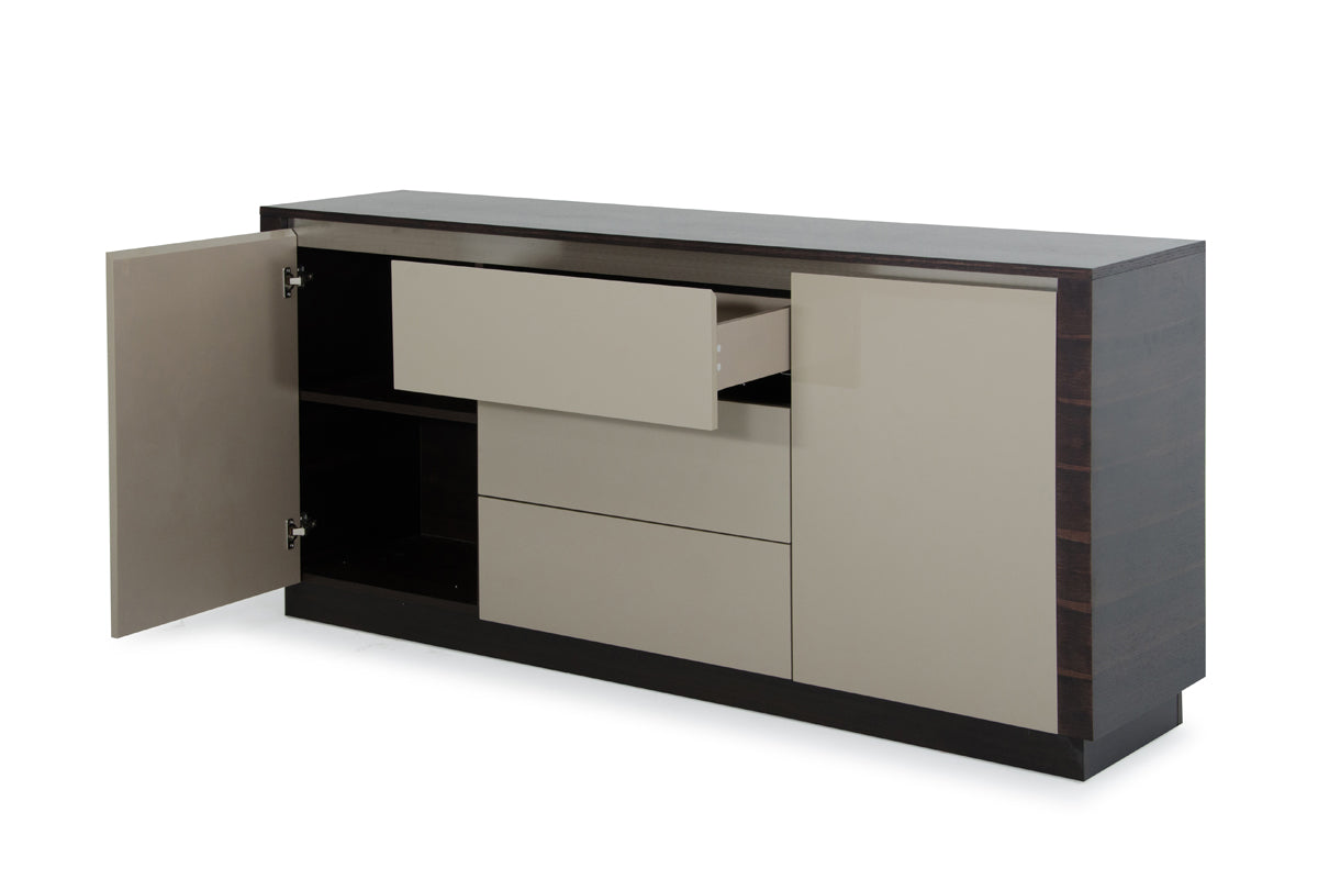Oak & Grey Gloss Veneer & Sideboard