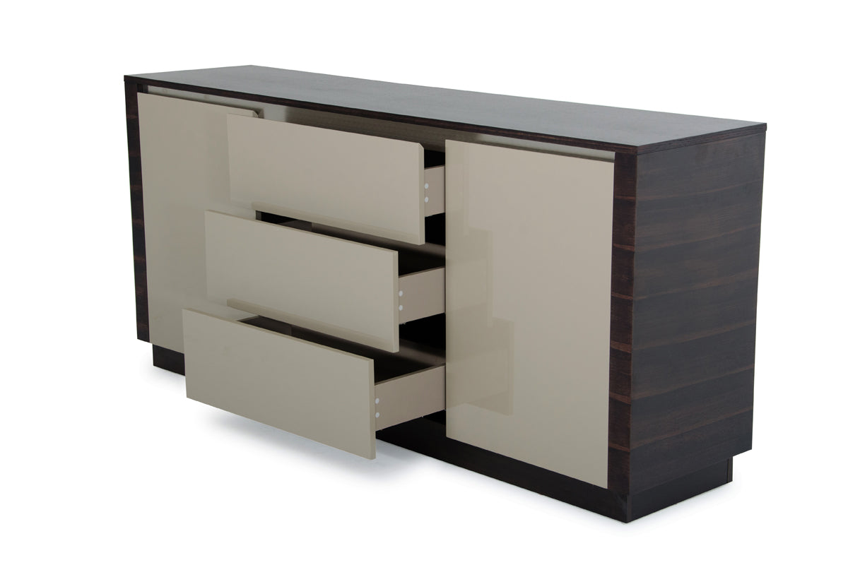 Oak & Grey Gloss Veneer & Sideboard