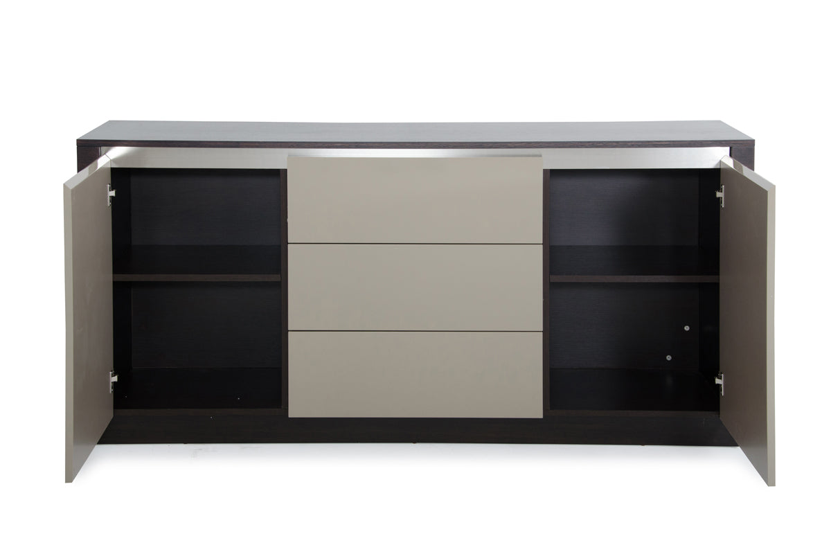 Oak & Grey Gloss Veneer & Sideboard