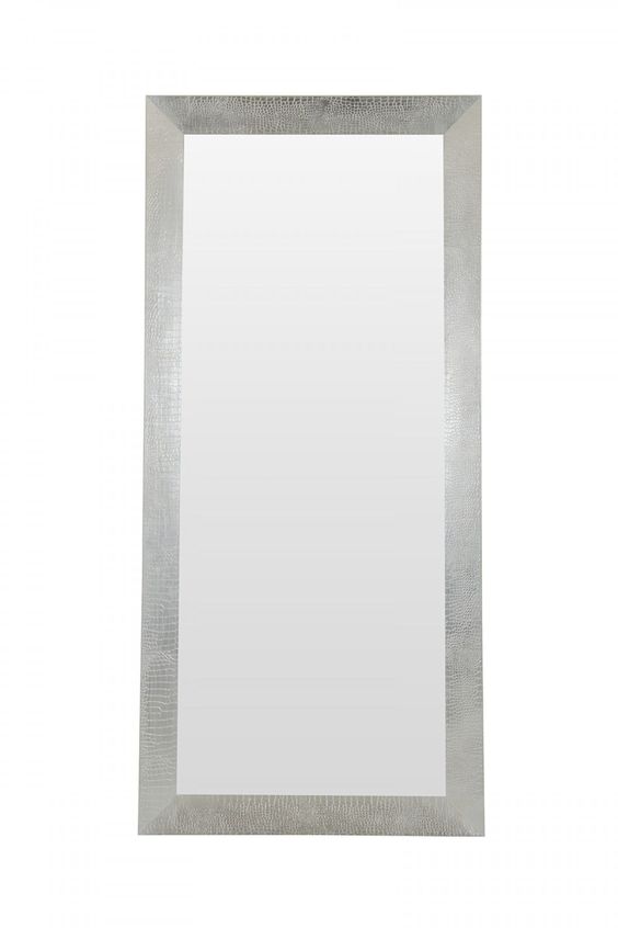 Silver Crocodile Glass Floor Mirror