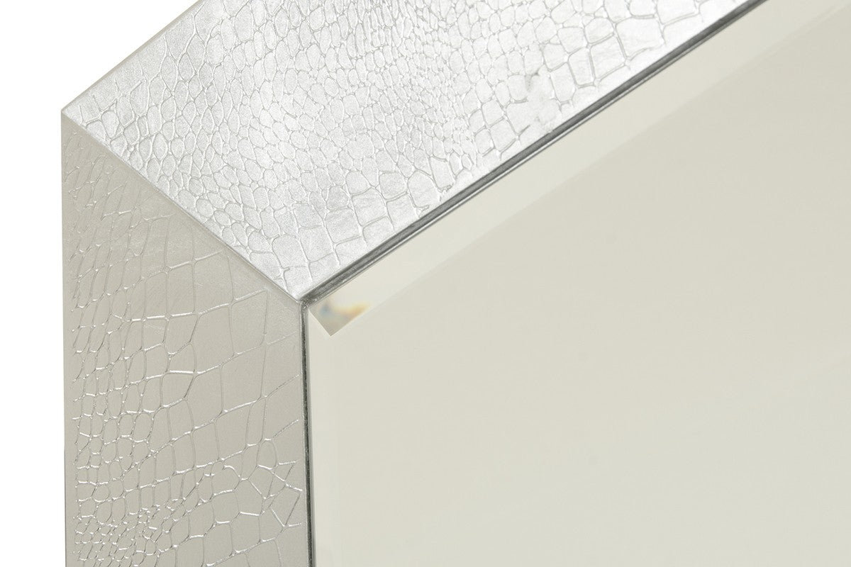 Silver Crocodile Glass Floor Mirror