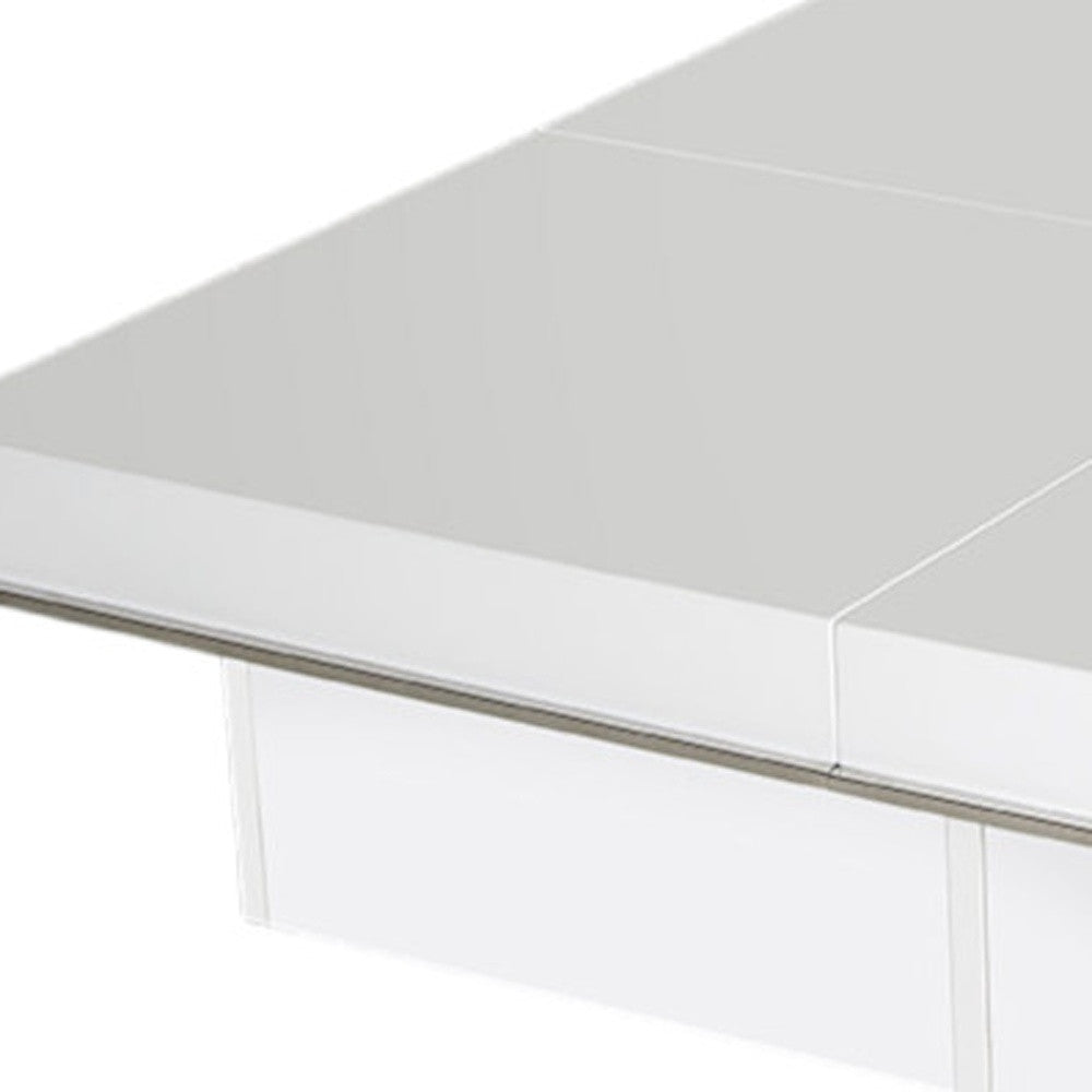 White Gloss Coffee Table w/ Pull Out Squares