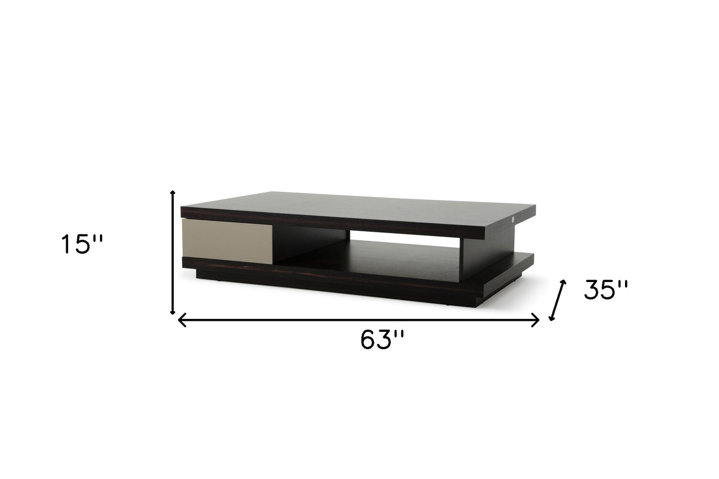 Oak & Grey Gloss Veneer Coffee Table