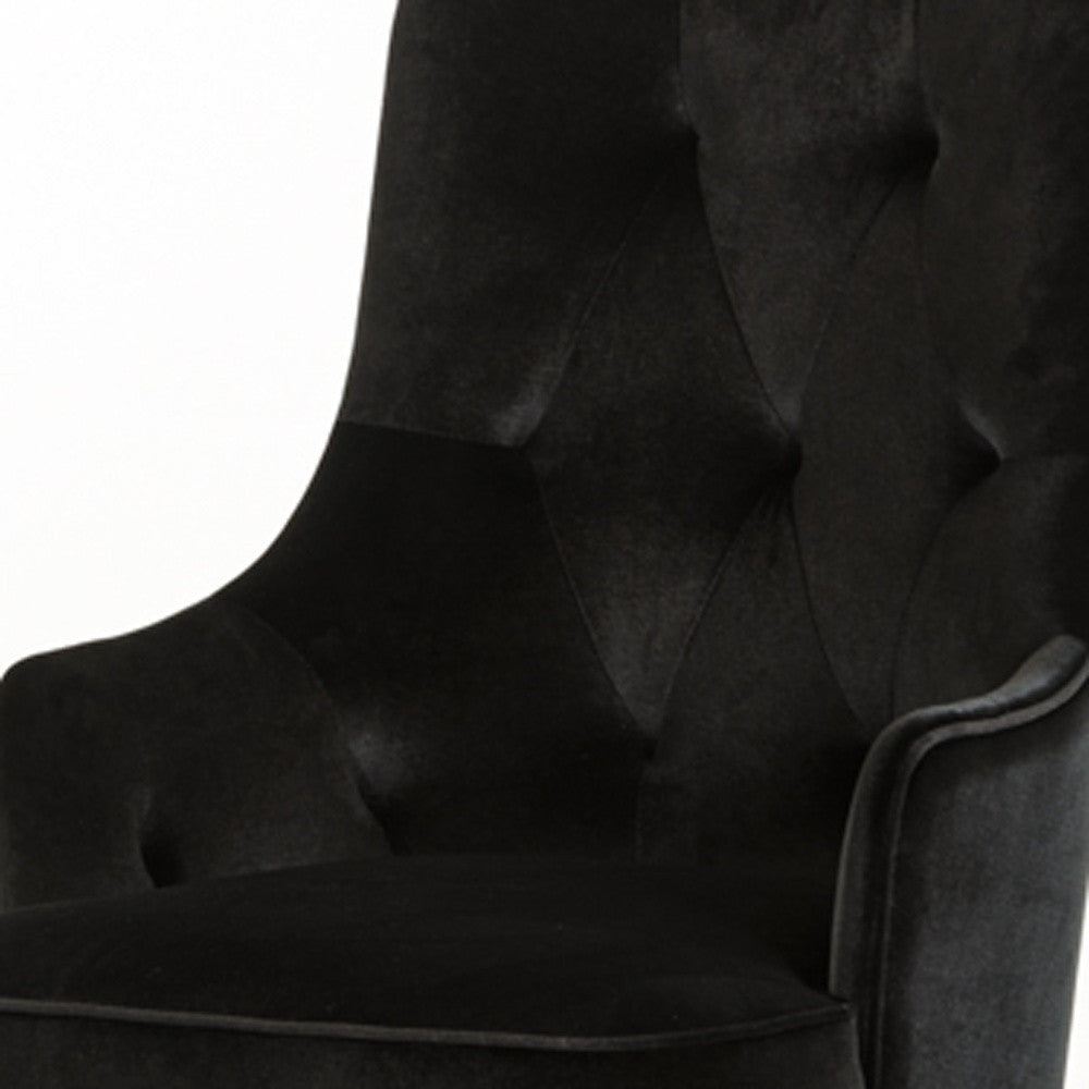 Black Velvet Wing Back Dining Chair