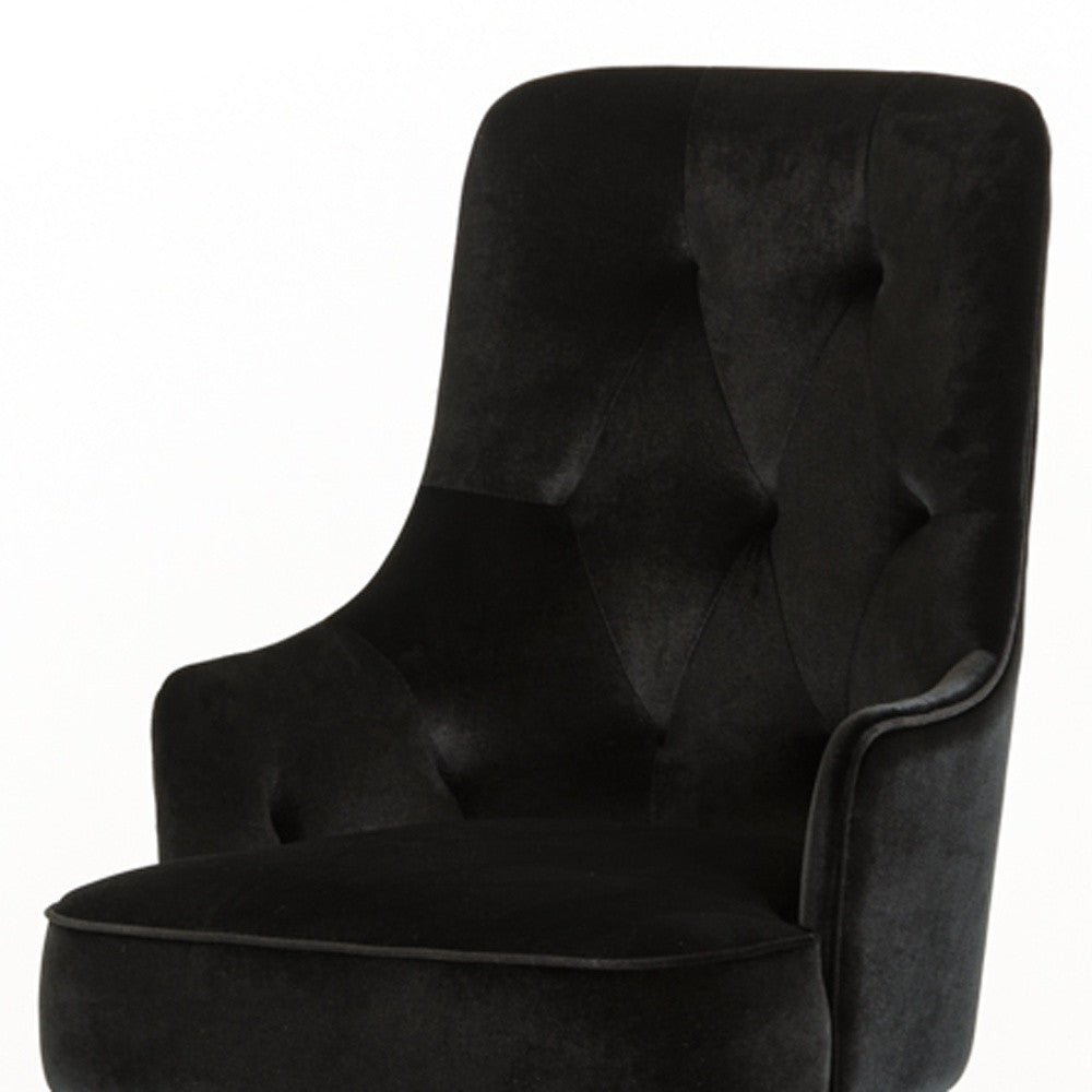 Black Velvet Wing Back Dining Chair
