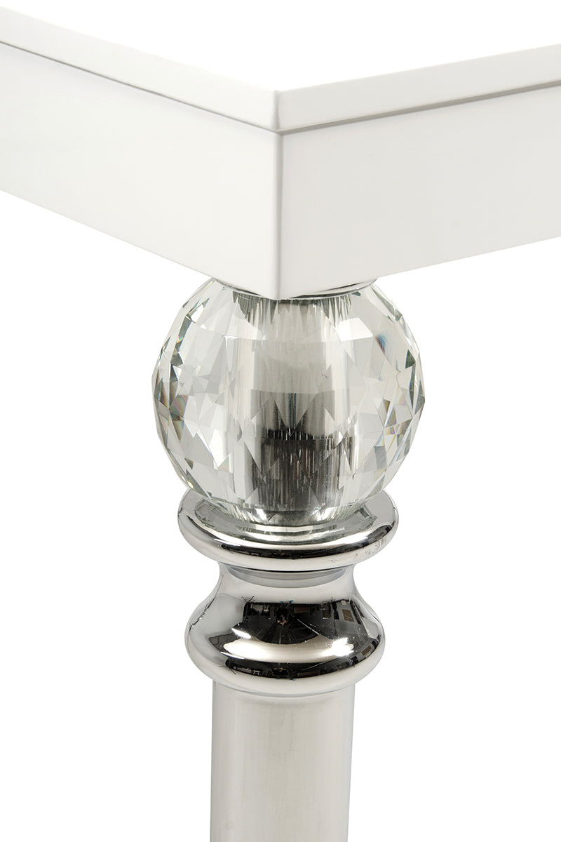 White Crocodile Dining Table With Crystal Clear Legs