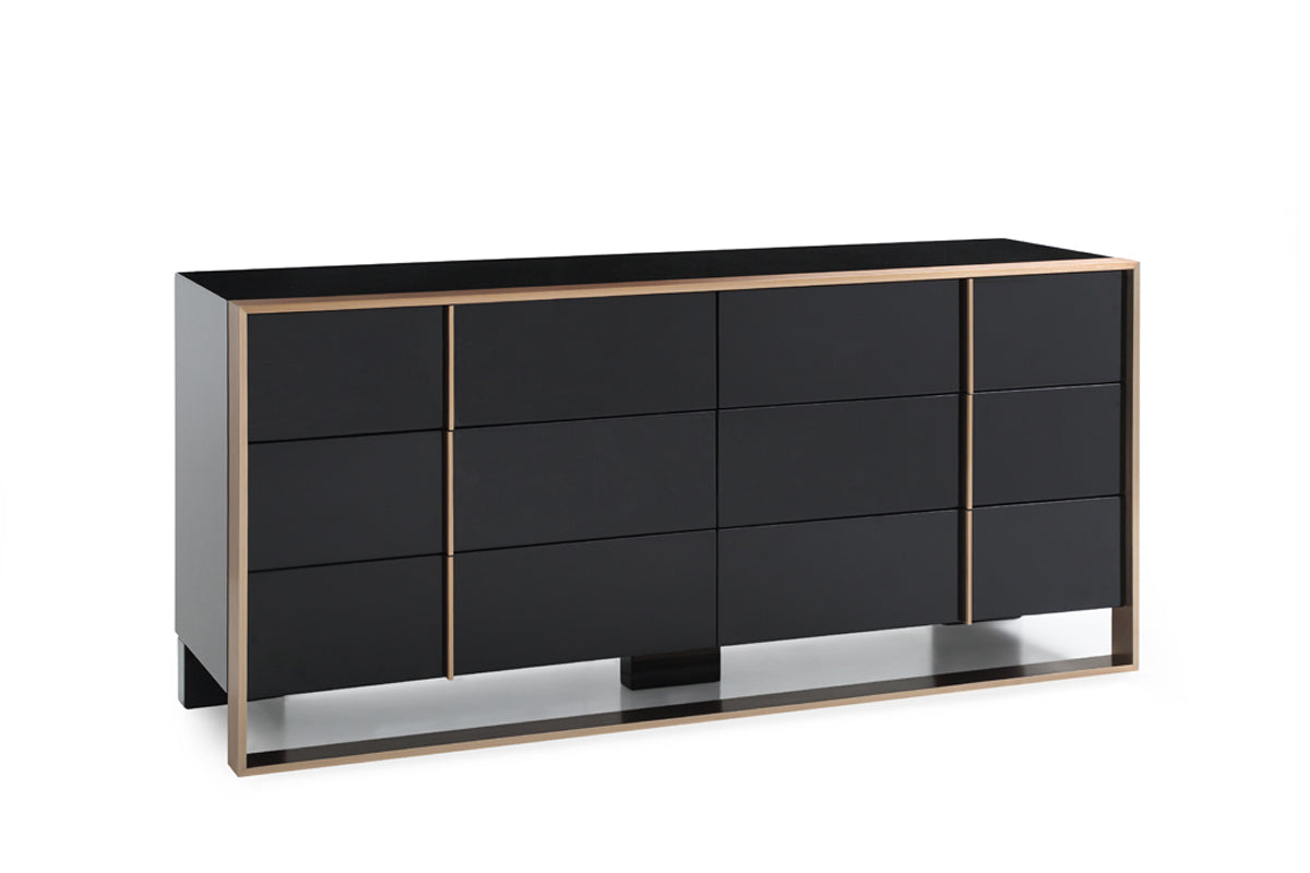 Brown Solid Wood 6-Drawer Double Dresser