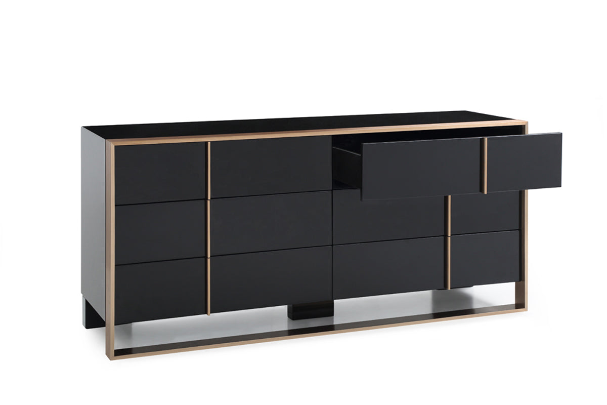 Brown Solid Wood 6-Drawer Double Dresser