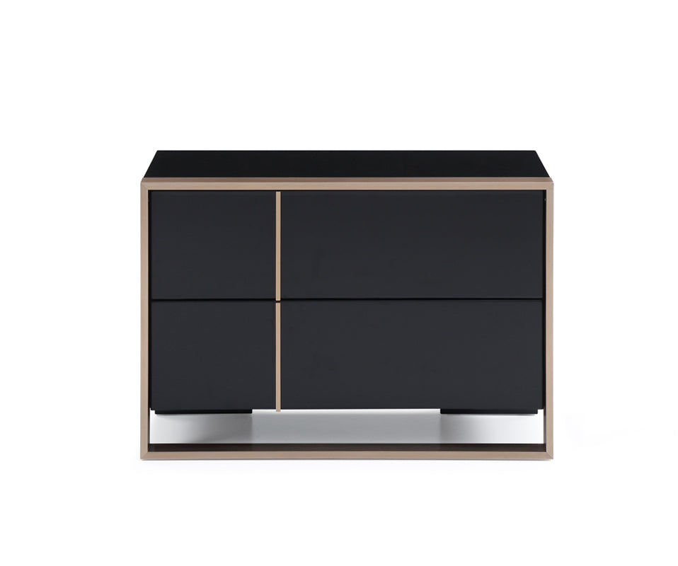 Ebony 2 Drawer Nightstand
