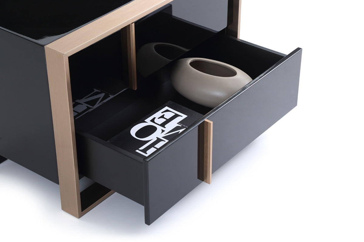 Ebony 2 Drawer Nightstand