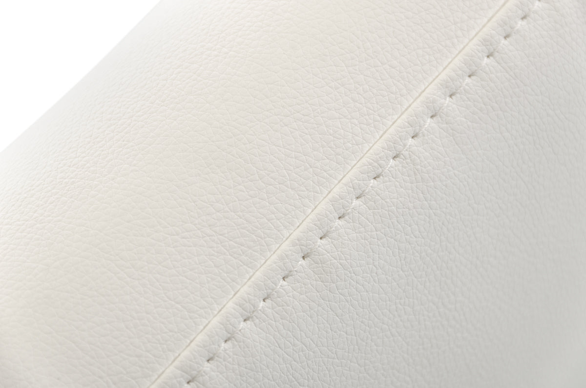 White & Silver Faux Leather Dining Chair