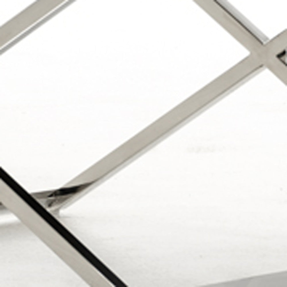 White & Silver Faux Leather Dining Chair