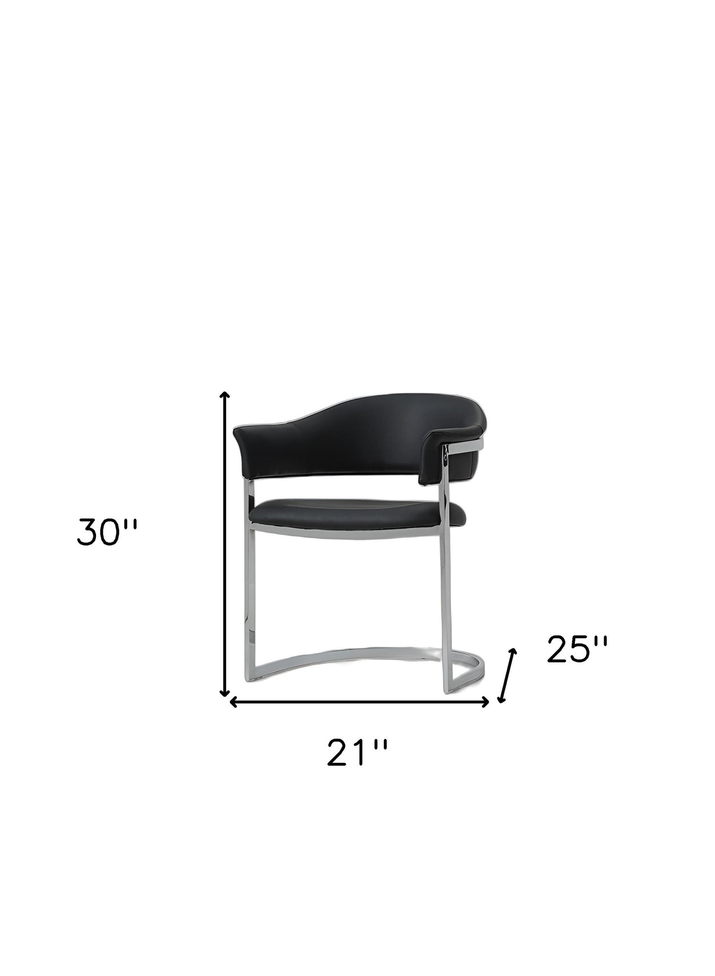 Black & Silver Faux Leather Dining Chair