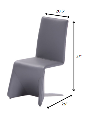 Gray Faux Leather Dining Chair - Set of 2