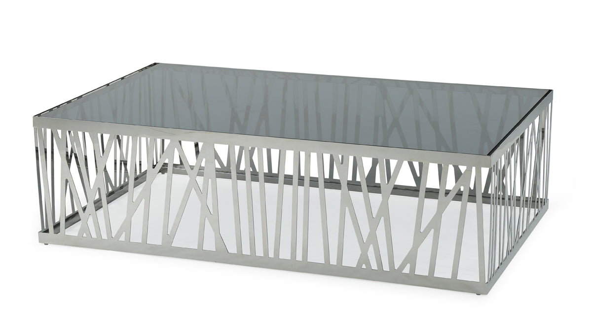 Glass & Stainless Steel Coffee Table