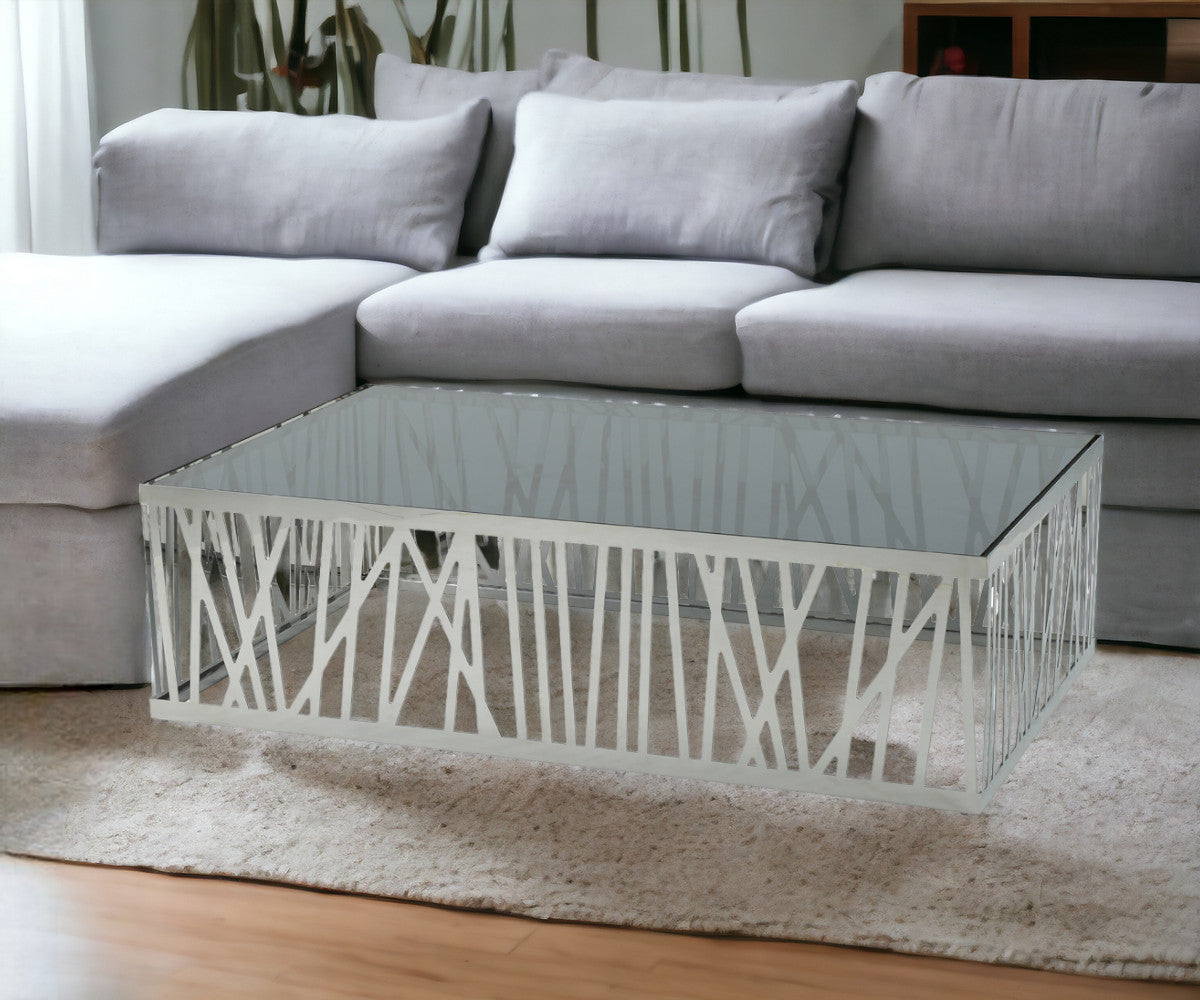 Glass & Stainless Steel Coffee Table