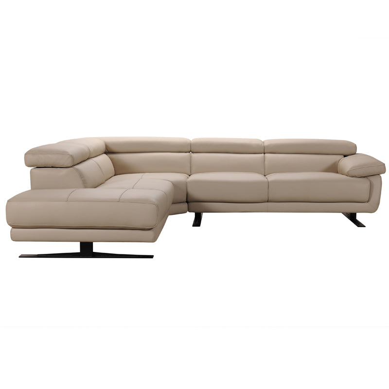 Taupe Leather Sectional