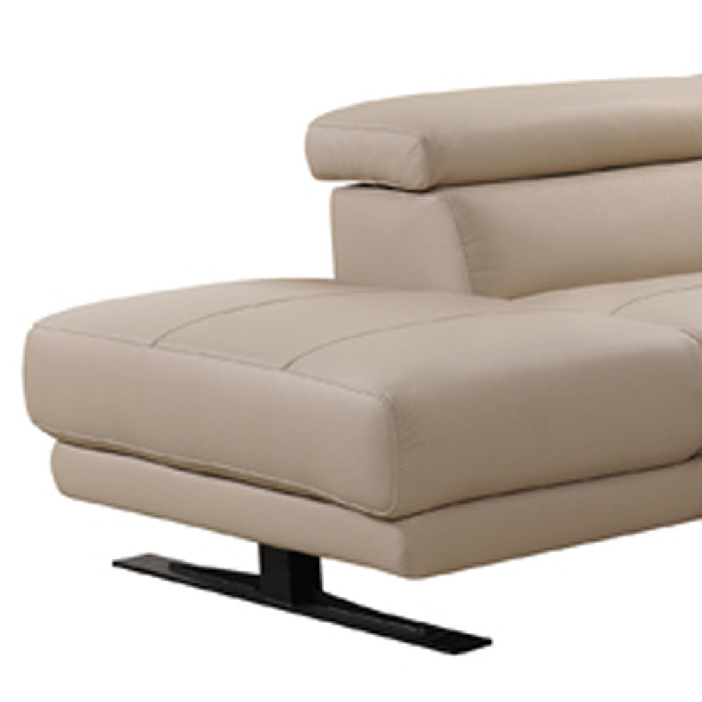 Taupe Leather Sectional