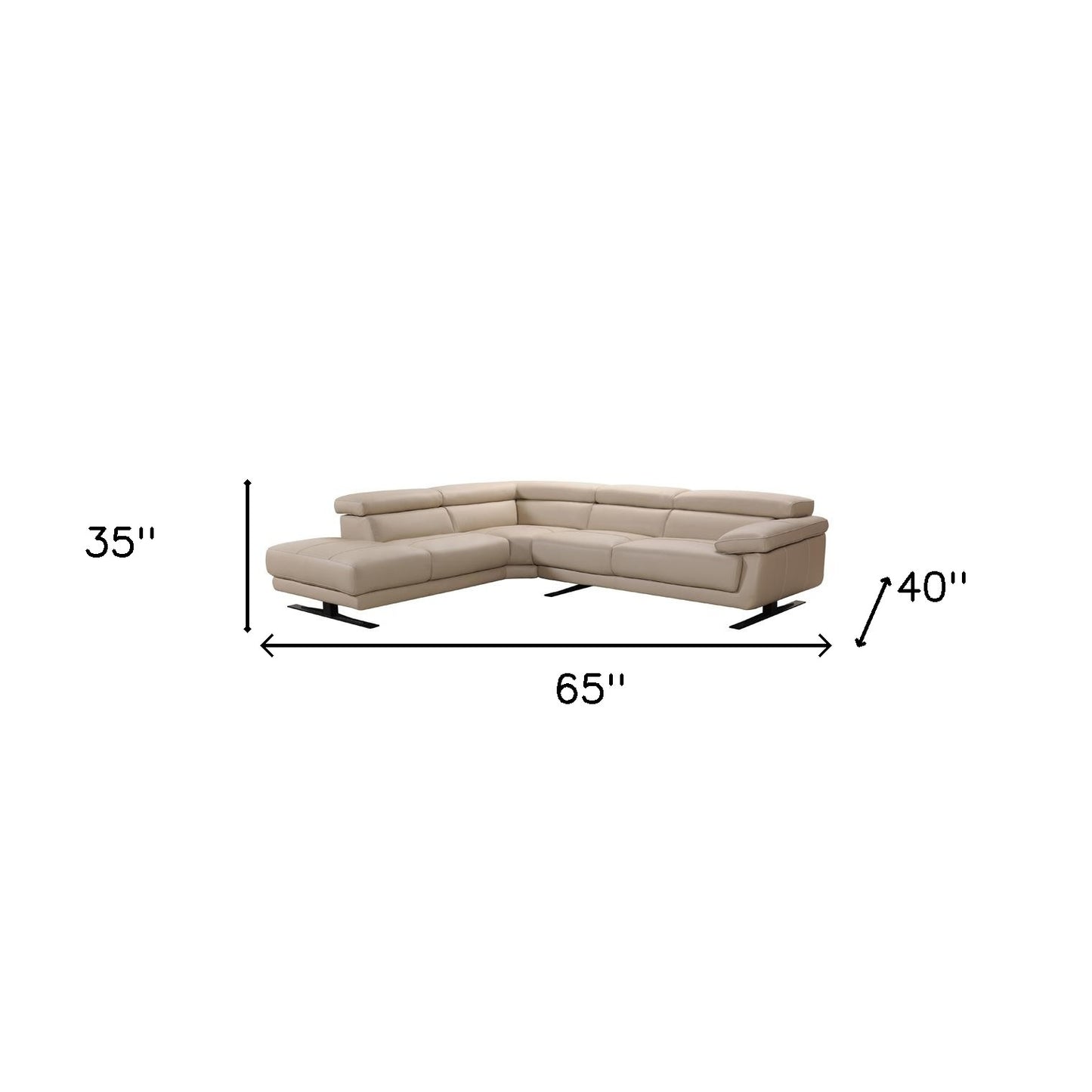 Taupe Leather Sectional