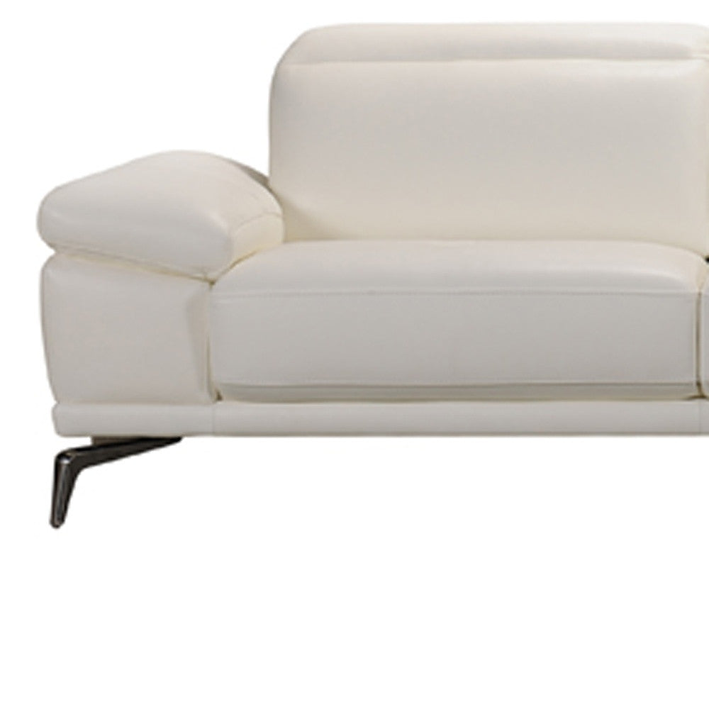 White Leather Sectional