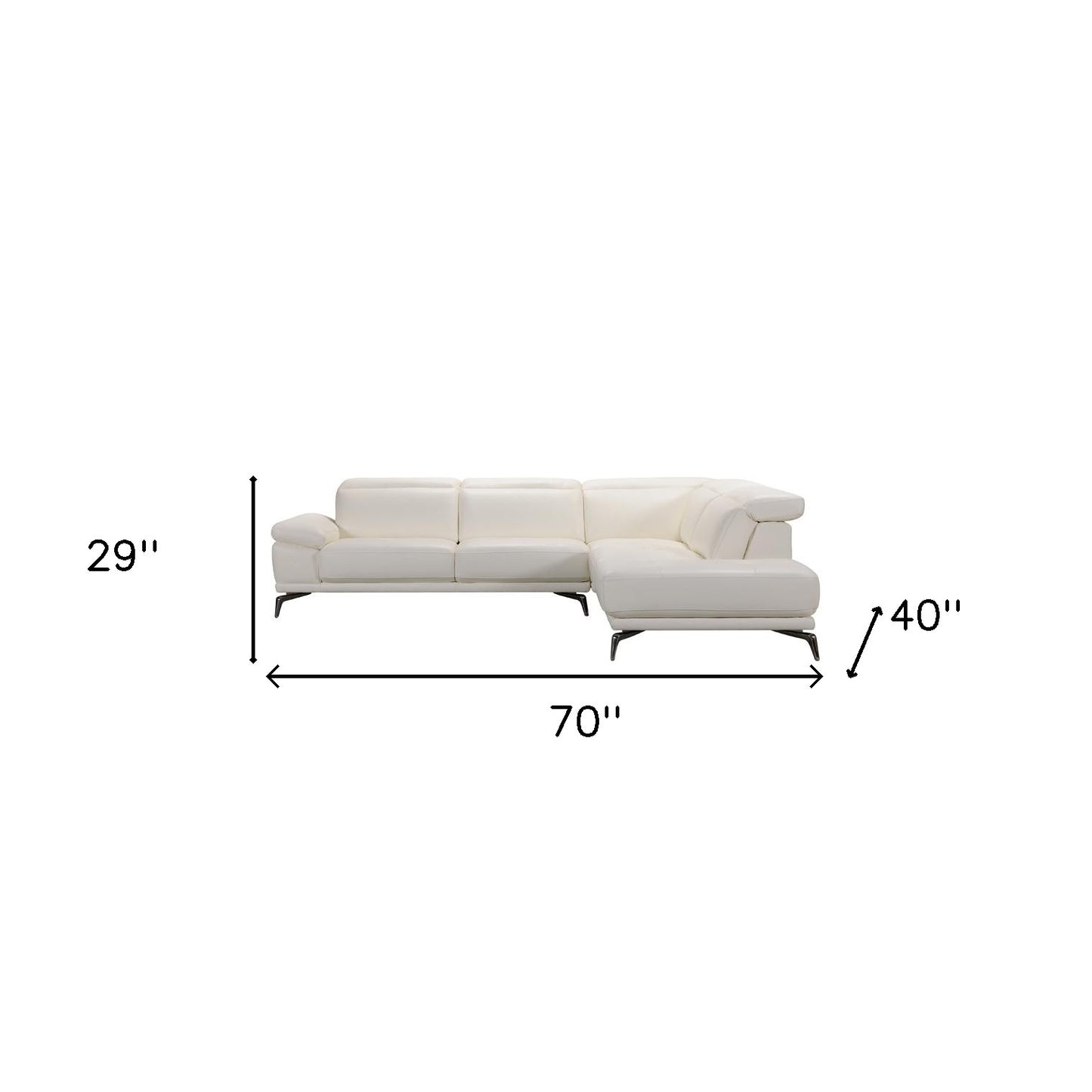 White Leather Sectional