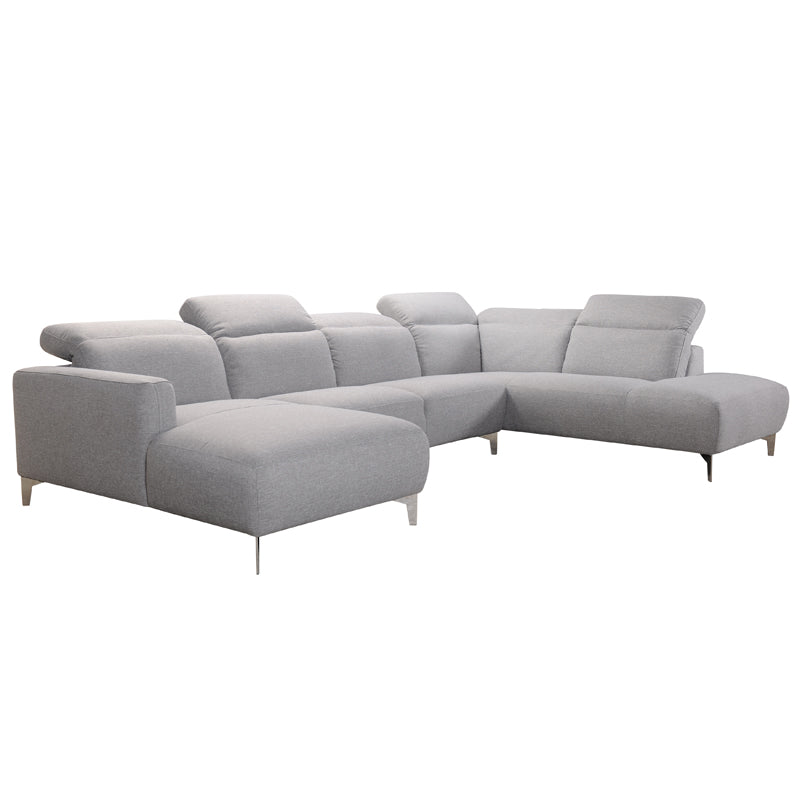 Grey Sectional w/ Wood Frame