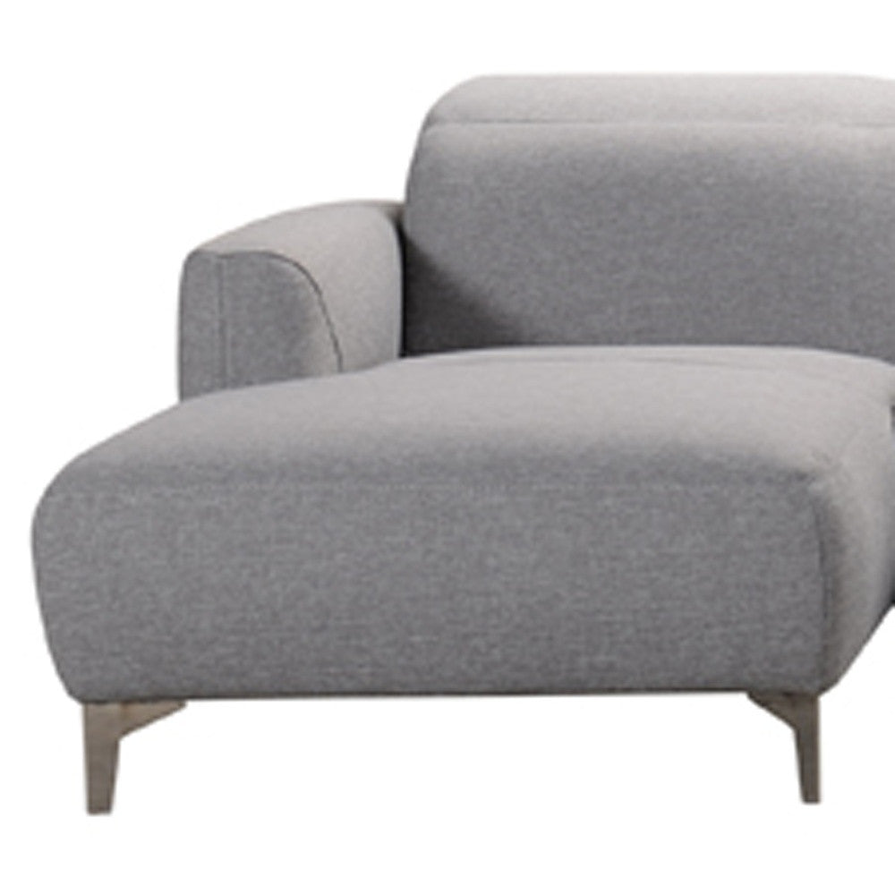Grey Sectional w/ Wood Frame