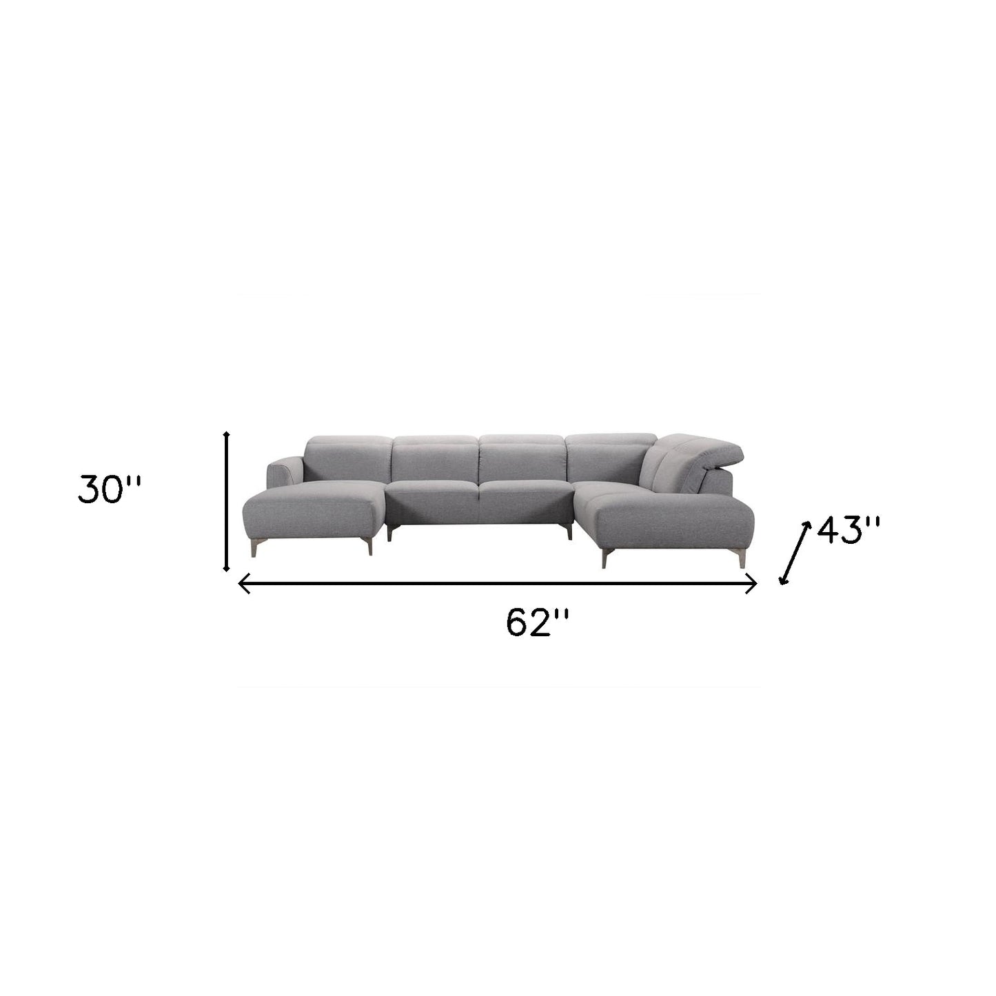 Grey Sectional w/ Wood Frame