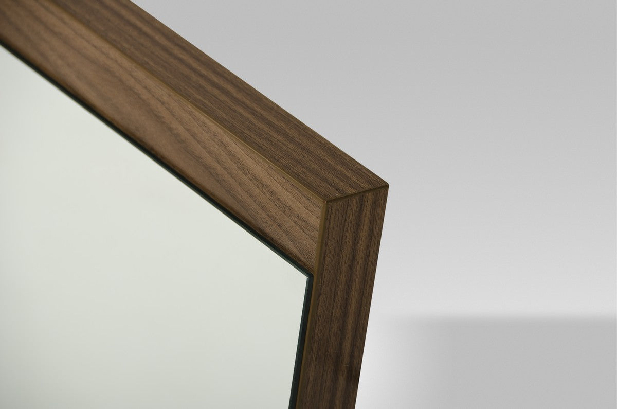 Walnut Veneer And Glass Mirror