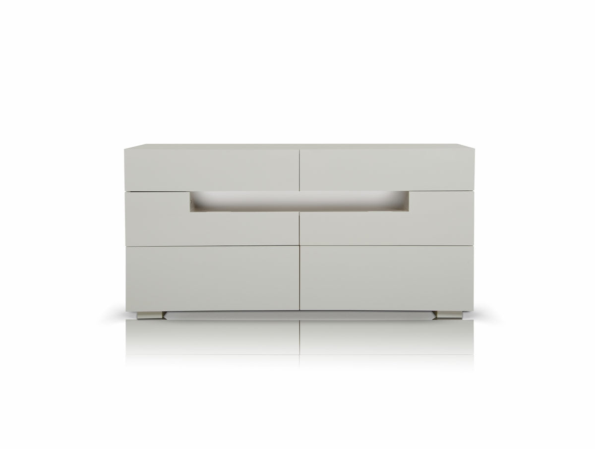 Natural Solid Wood 6-Drawer Double Dresser