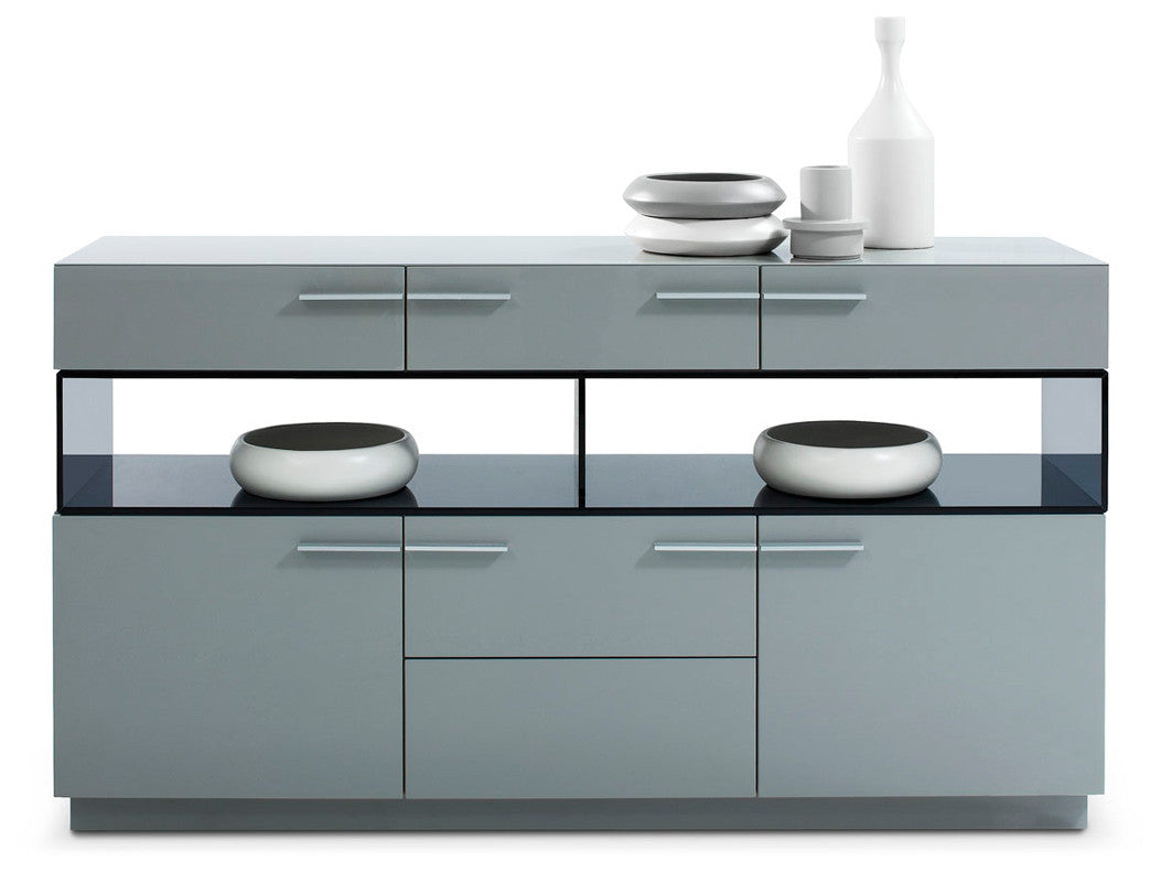 Grey High Gloss Glass Sideboard