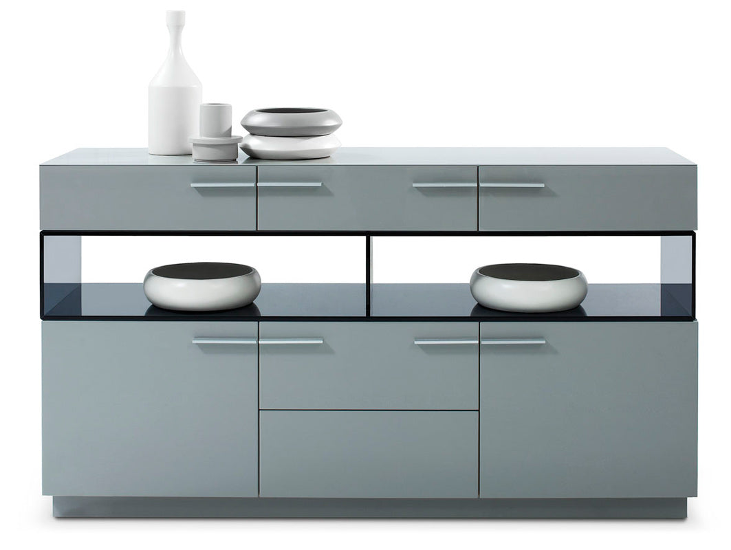 Grey High Gloss Glass Sideboard